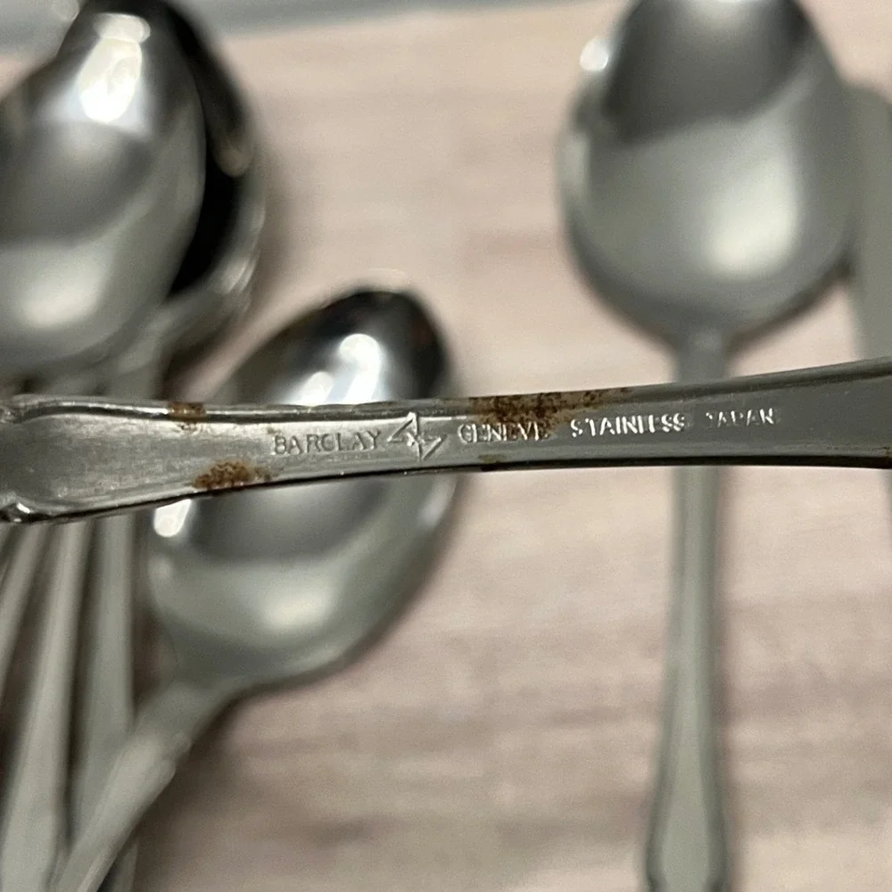 Barclay Geneva Stainless Steel Rose Floral Engraved Flatware Lot 37 Pieces